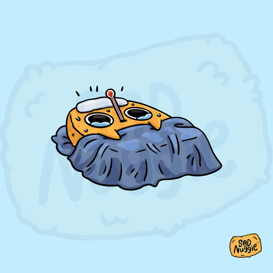 Sad Nuggie Feeling Sick Sticker