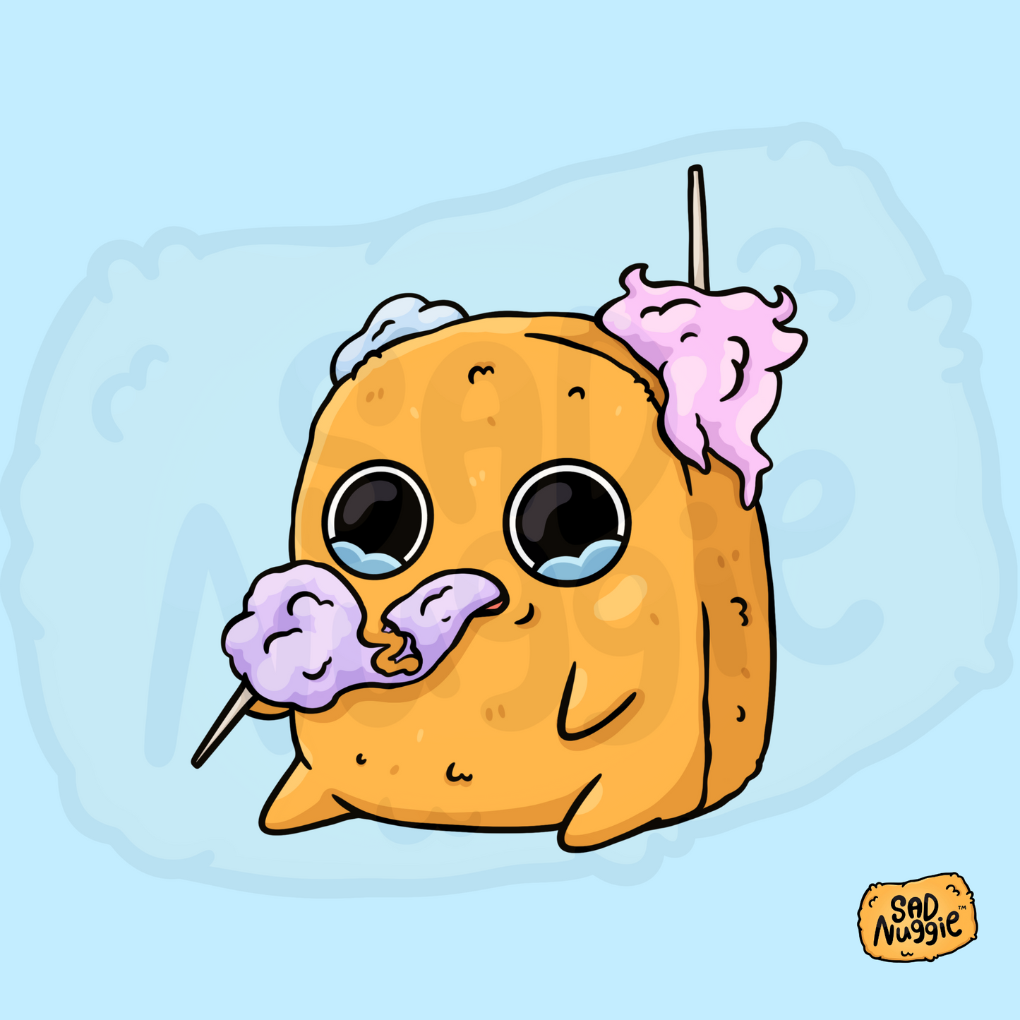 Sad Nuggie Cotton Candy Sticker