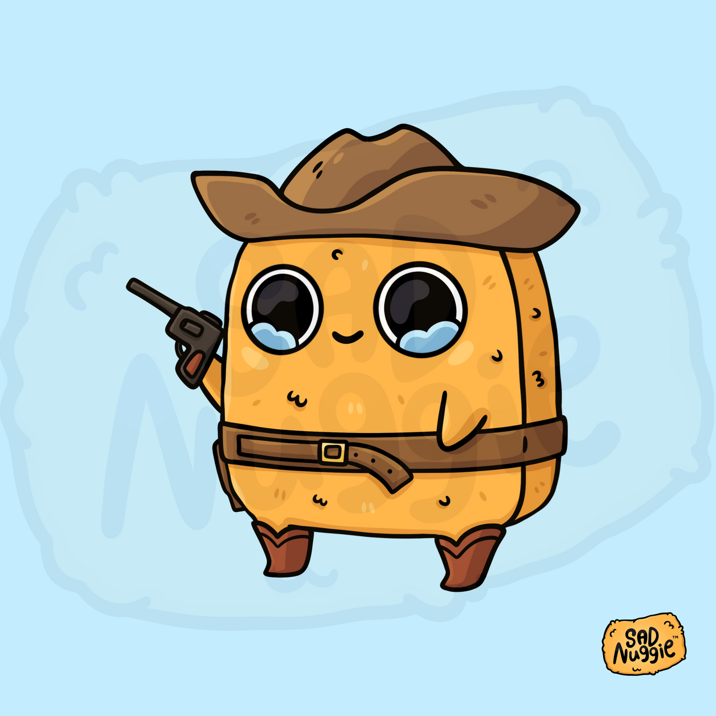 Sad Nuggie Cowboy Sticker