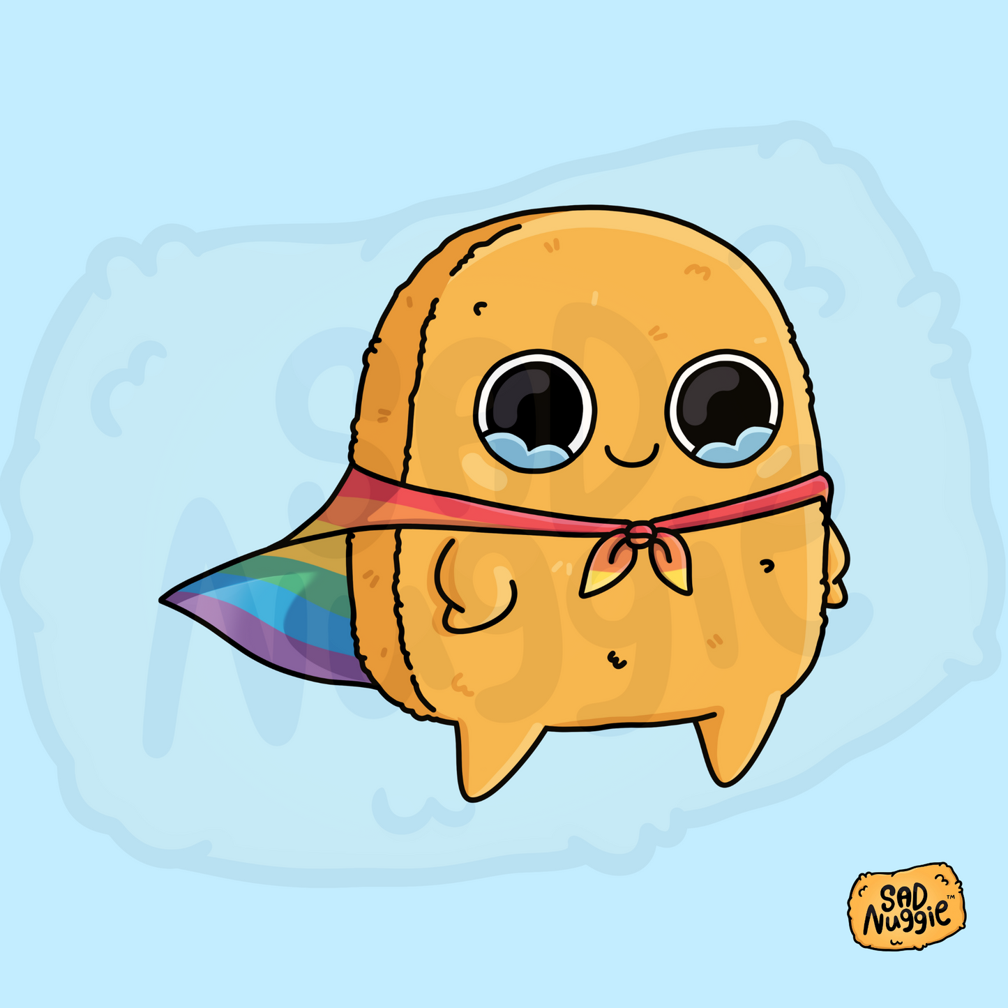 Sad Nuggie Pride Cape Sticker