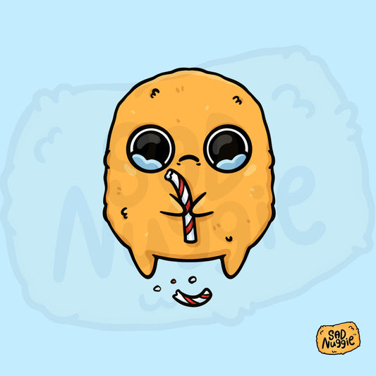 Canne en bonbon cassée Sad Nuggie Sticker