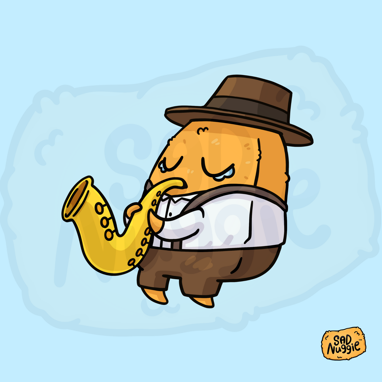 Sad Nuggie Jazz Sticker