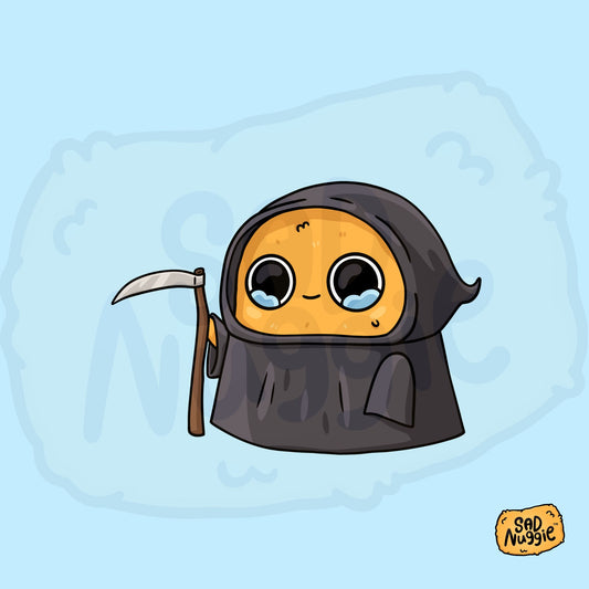 Sad Nuggie Grim Reaper Sticker