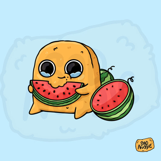 Sad Nuggie Watermelon Sticker