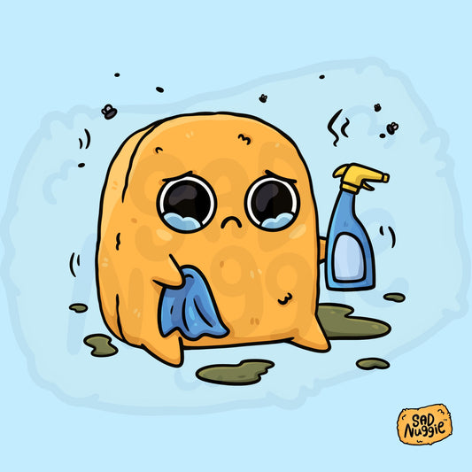 Sad Nuggie Cleaning Sticker