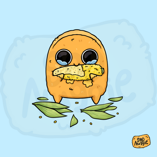 Sad Nuggie Corn on the Cob Sticker