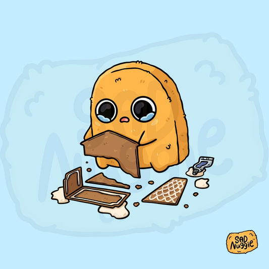 Sad Nuggie Gingerbread House Sticker