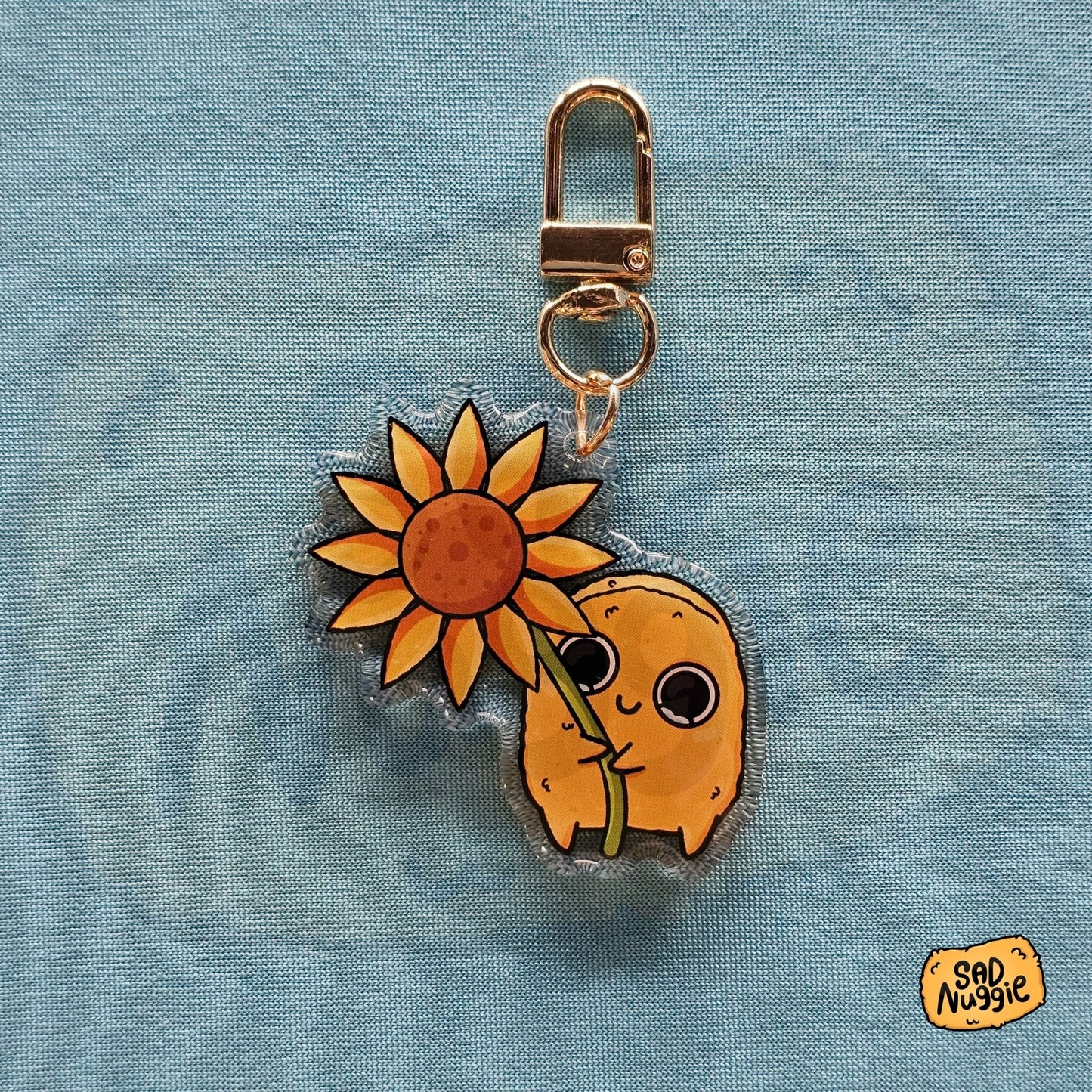 Sad Nuggie Sunflower Epoxy Keychain