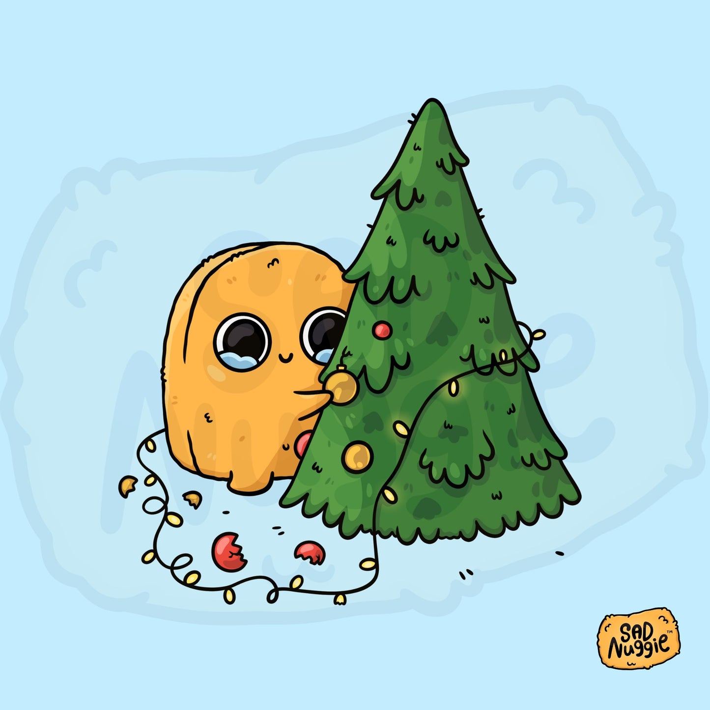 Sad Nuggie Decorating Tree Sticker