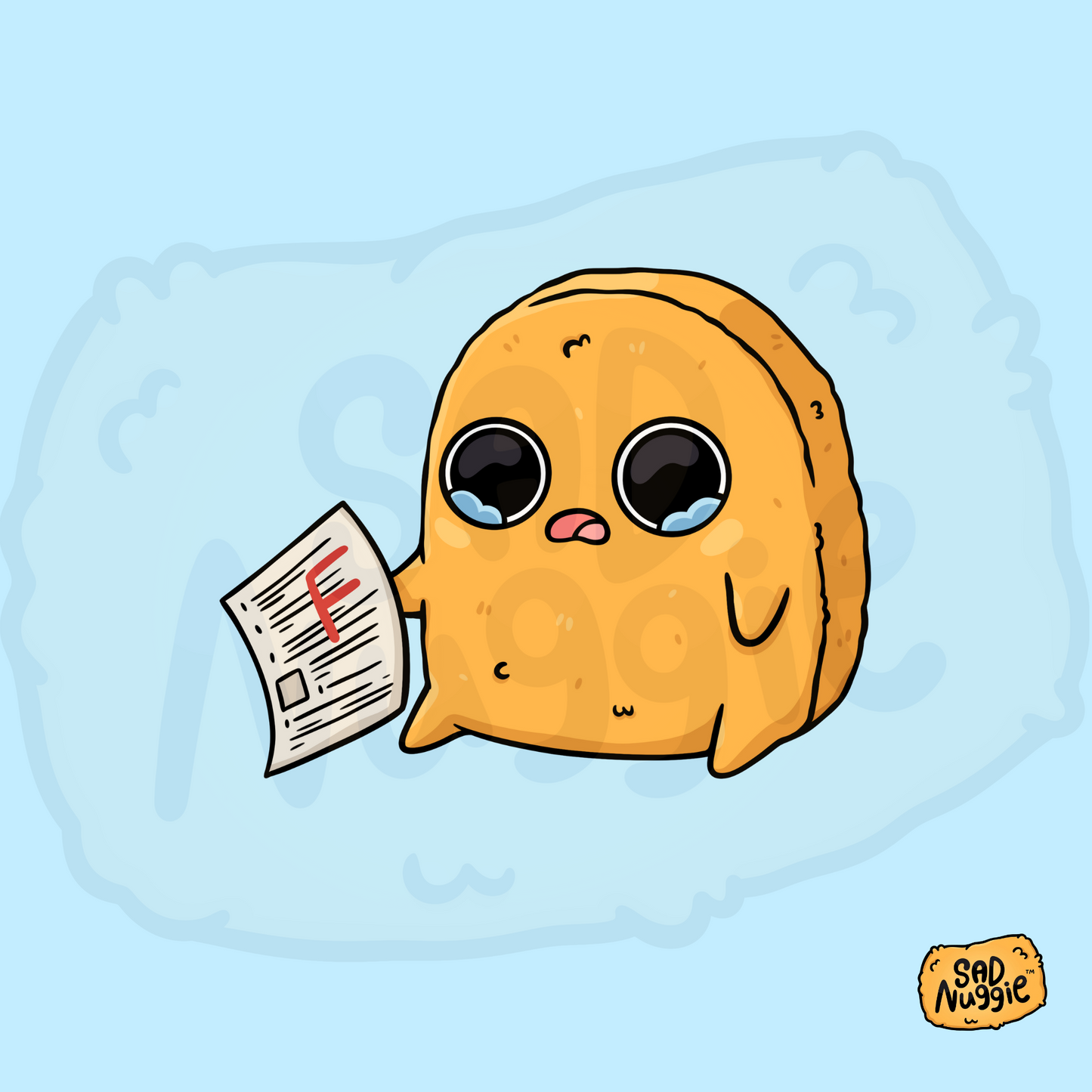 Sad Nuggie Failed Test Sticker