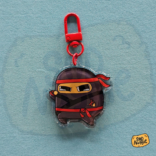 Sad Nuggie Ninja Epoxy Keychain