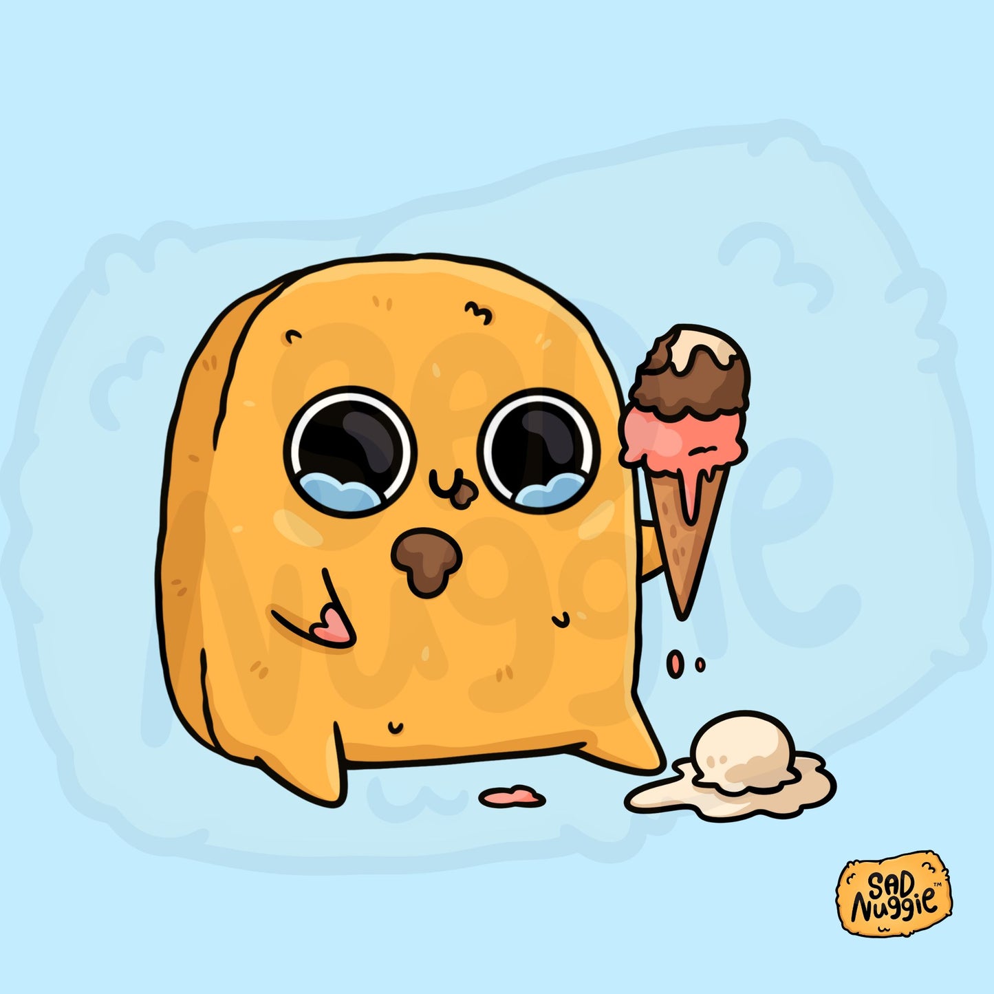 Sad Nuggie Ice Cream Sticker