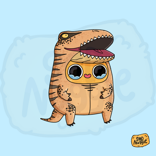 Sad Nuggie Inflatable Dino Sticker