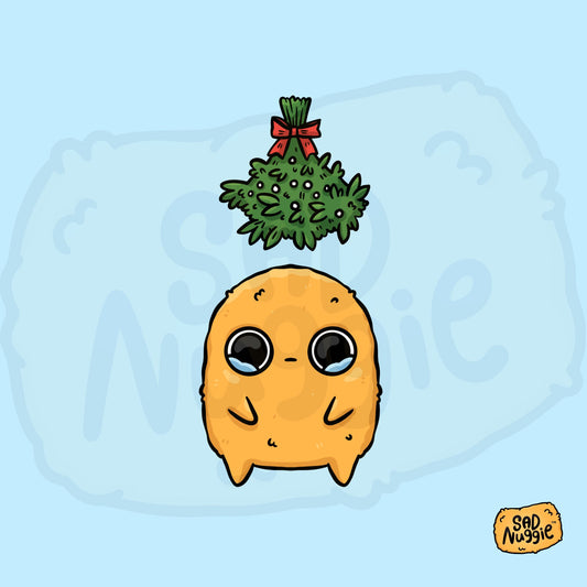 Sad Nuggie Mistletoe Sticker