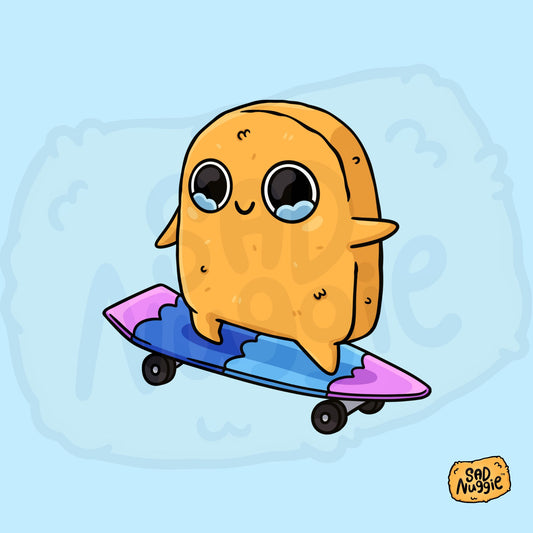 Sad Nuggie Longboarding Sticker