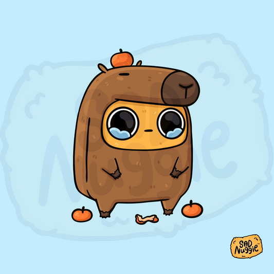 Capybara triste Nuggie Sticker