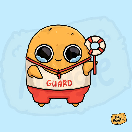 Sad Nuggie Life guard Sticker