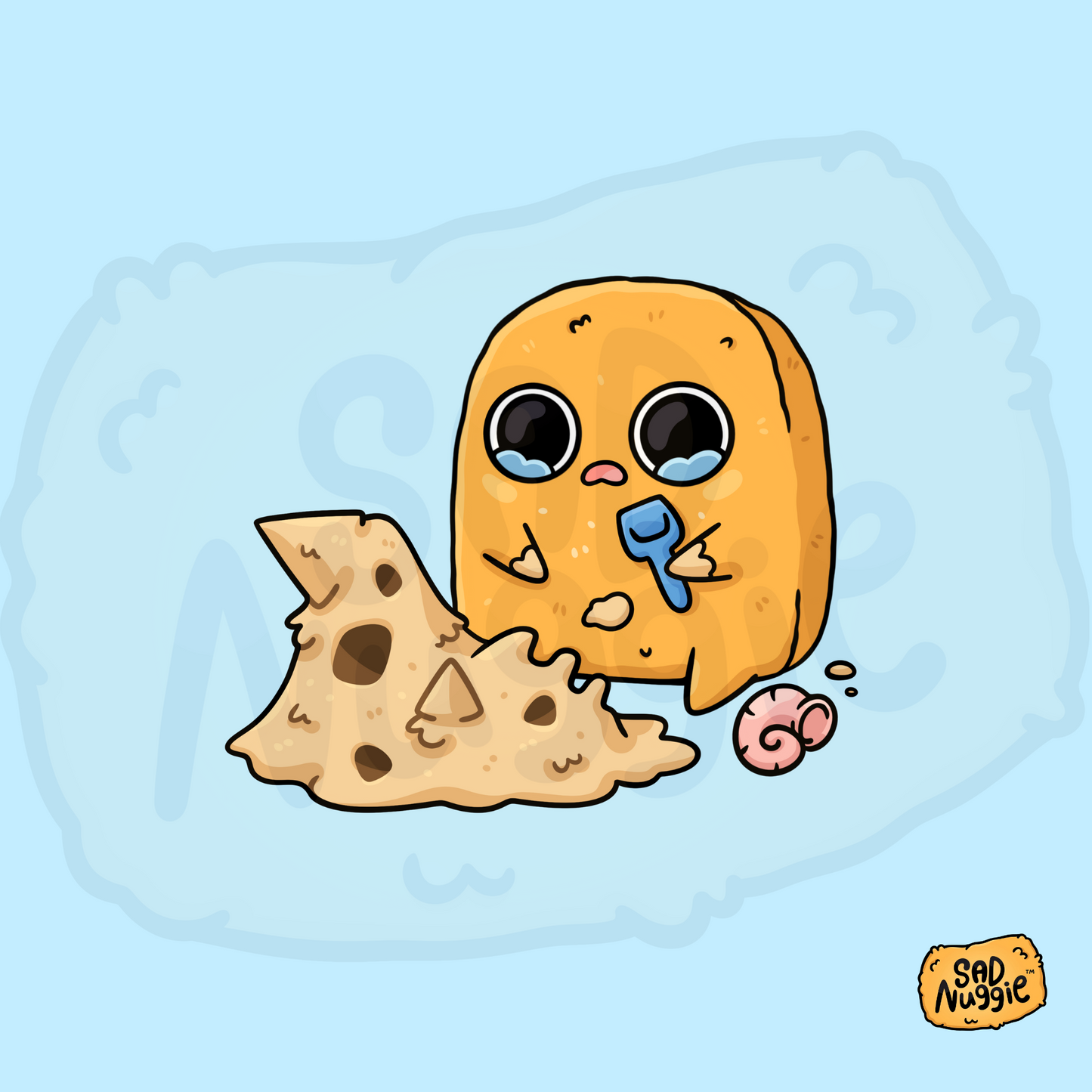 Sad Nuggie Sand Castle Sticker