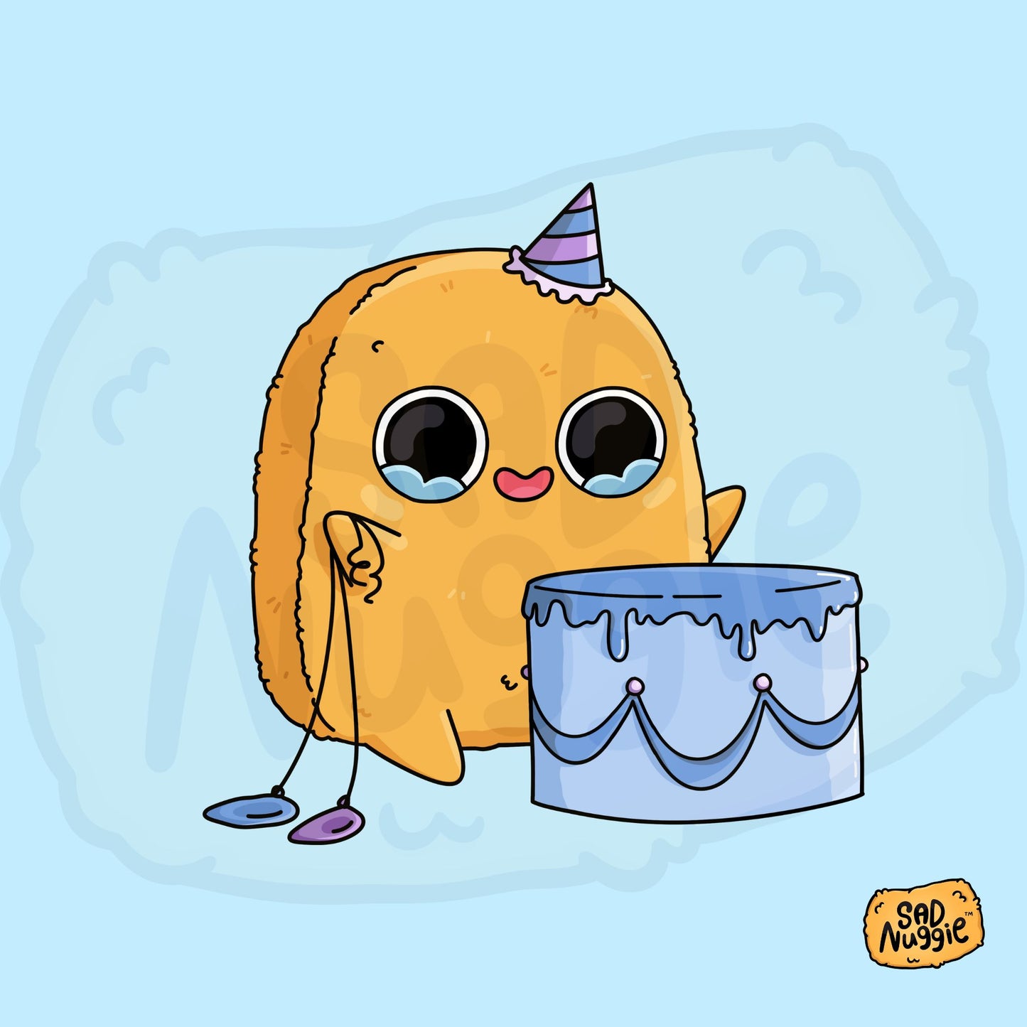 Sad Nuggie 2nd Birthday Sticker