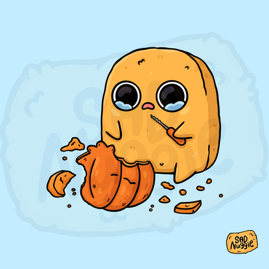 Sad Nuggie Pumpkin Carving Sticker