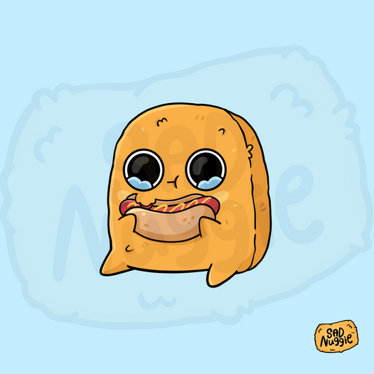 Sad Nuggie Hot Dog Sticker