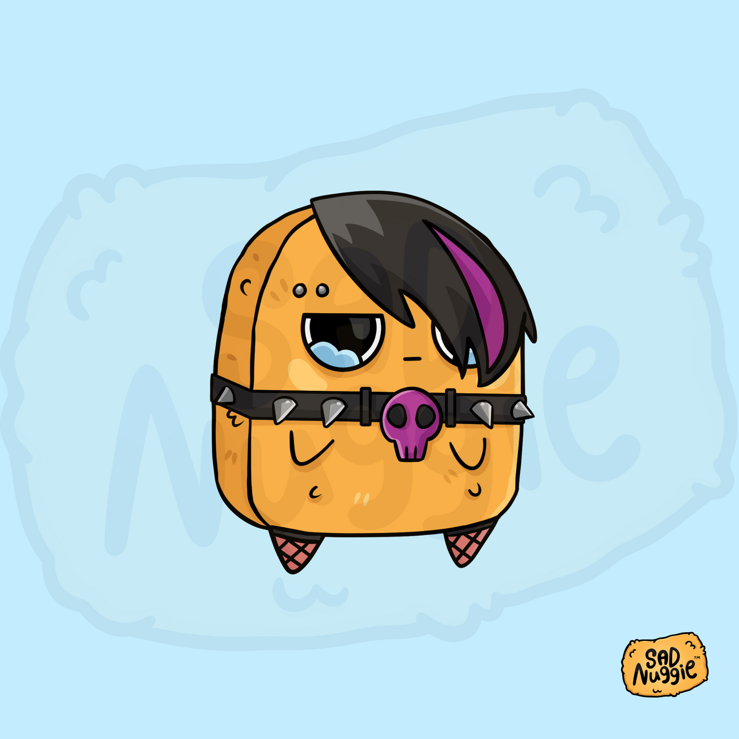 Sad Nuggie Goth Sticker