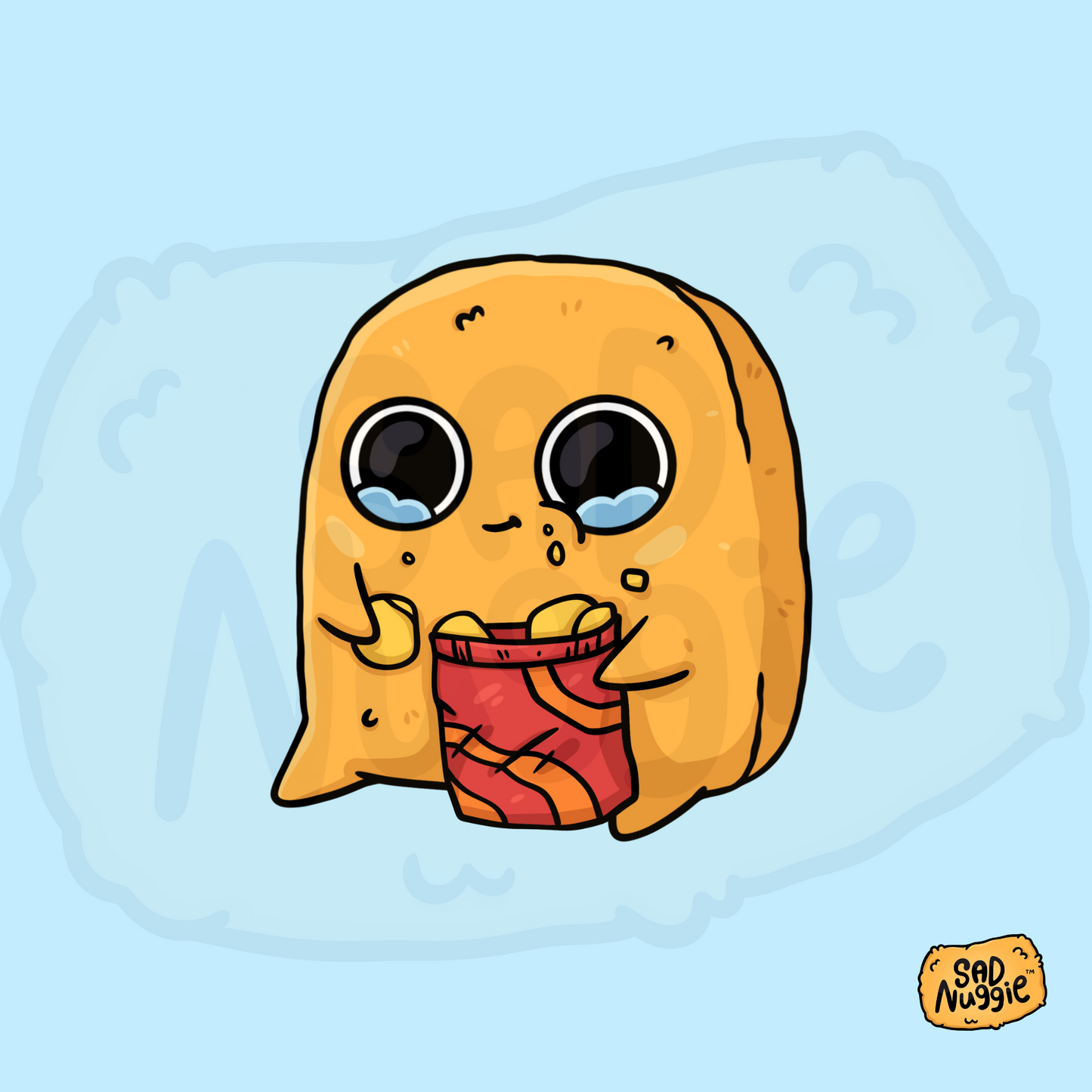 Sad Nuggie Chips Sticker