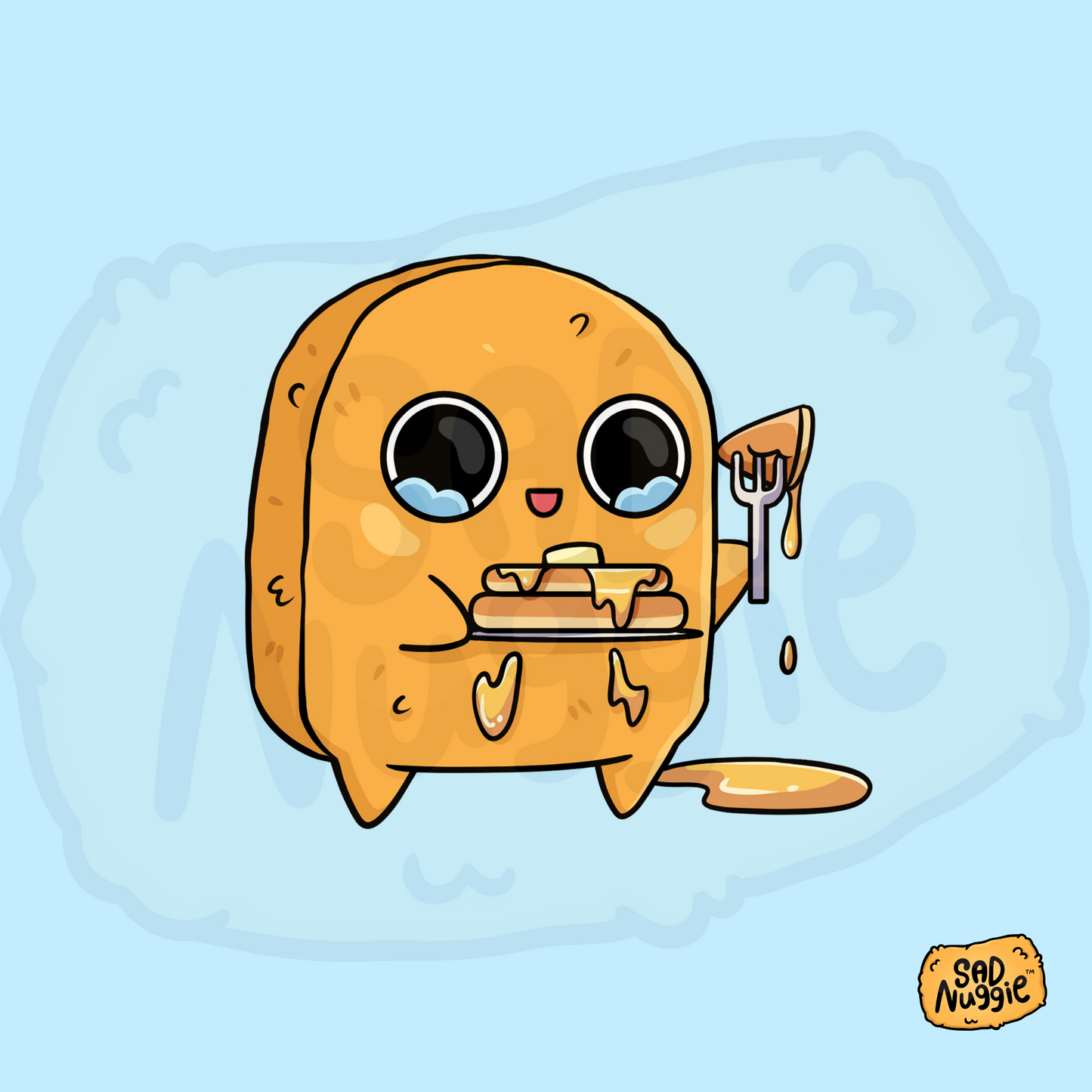 Sad Nuggie Pancakes Sticker