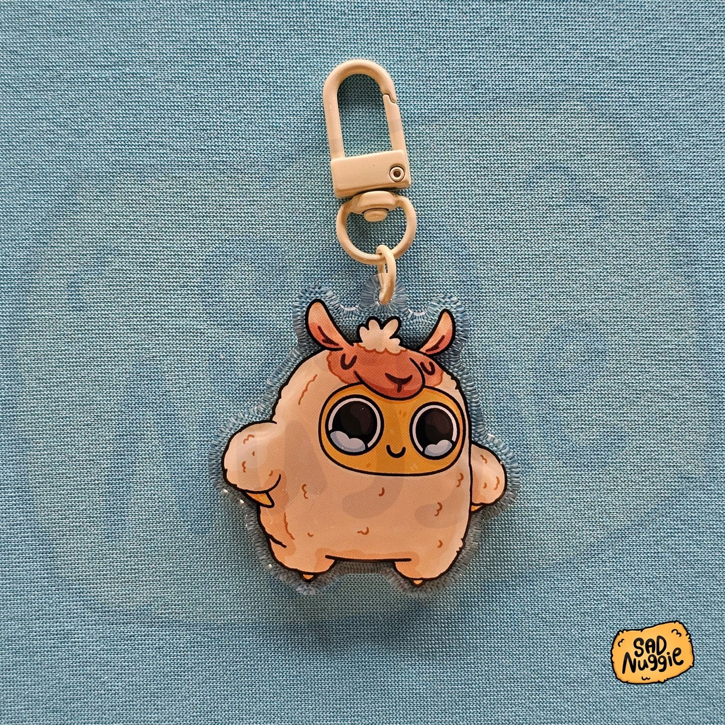 Sad Nuggie Llama Epoxy Keychain