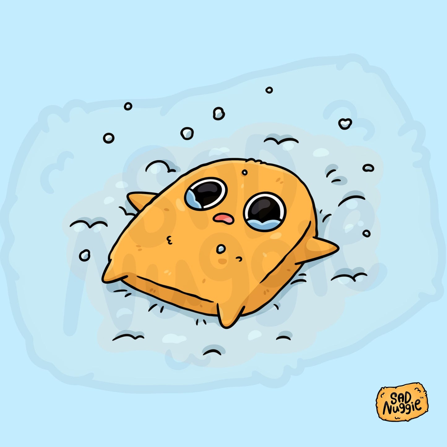 Sad Nuggie Snow Angel Sticker