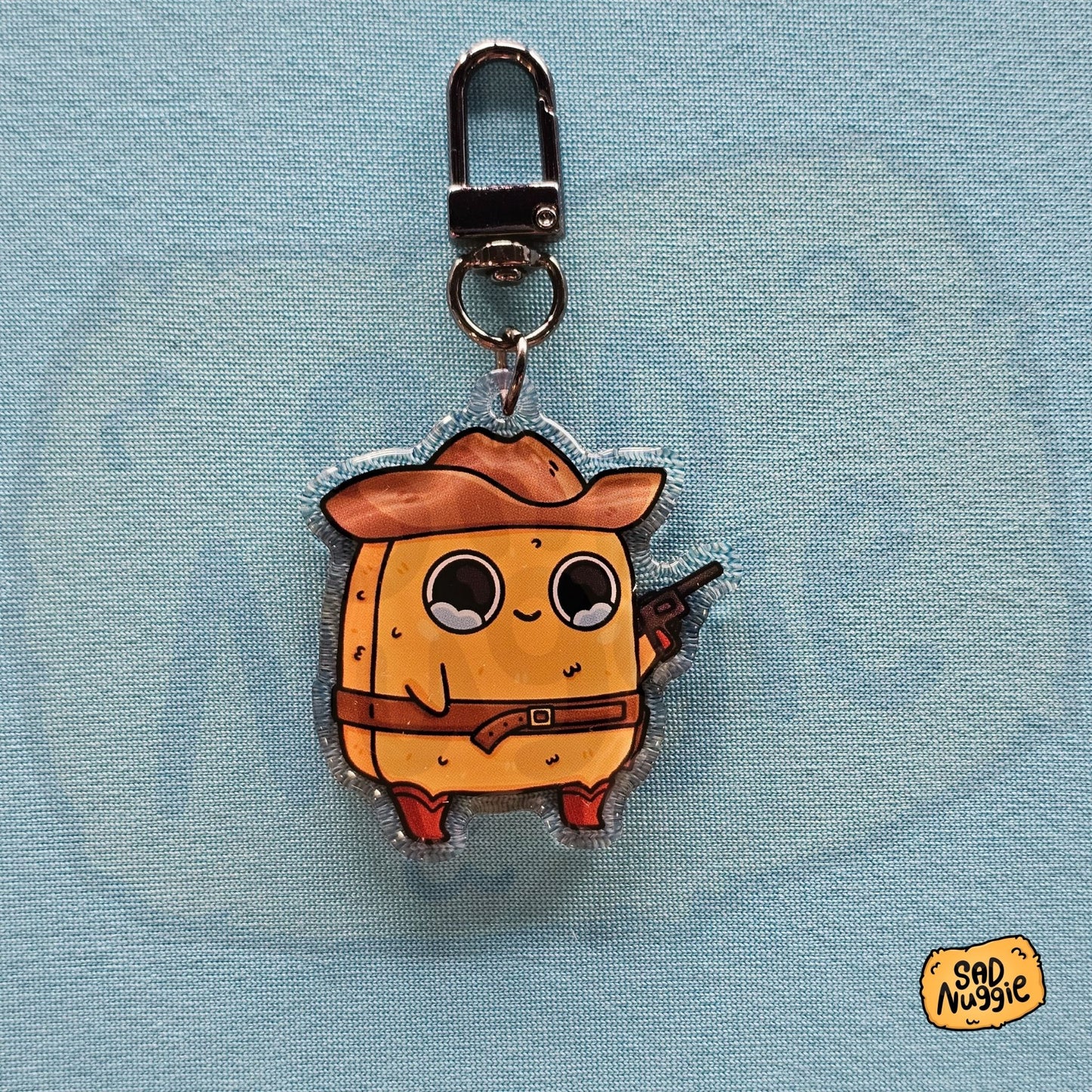 Sad Nuggie Cowboy Epoxy Keychain