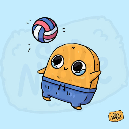 Sad Nuggie Volleyball Sticker