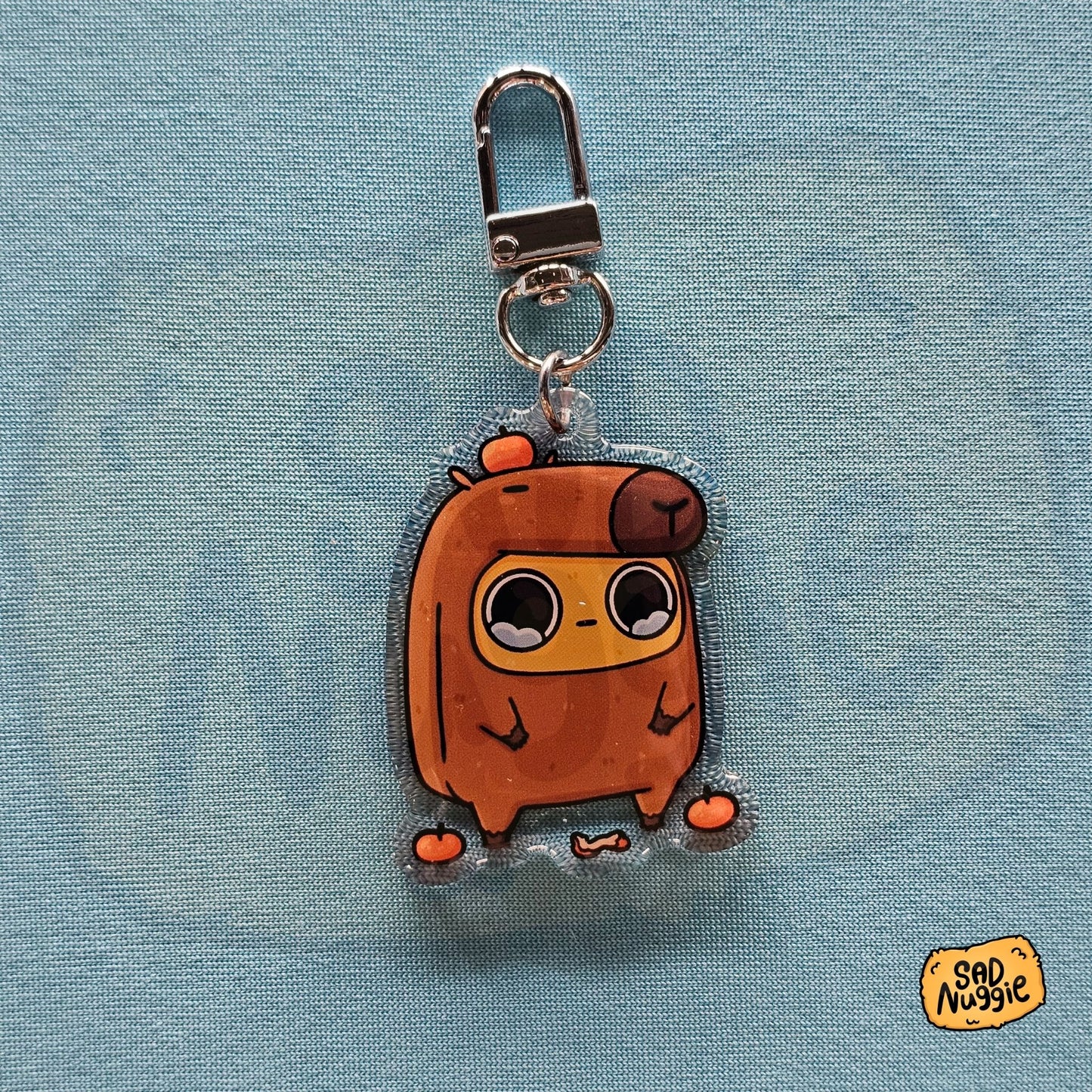 Sad Nuggie Capybara Epoxy Keychain