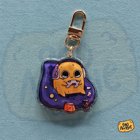 Sad Nuggie Gamer Epoxy Keychain