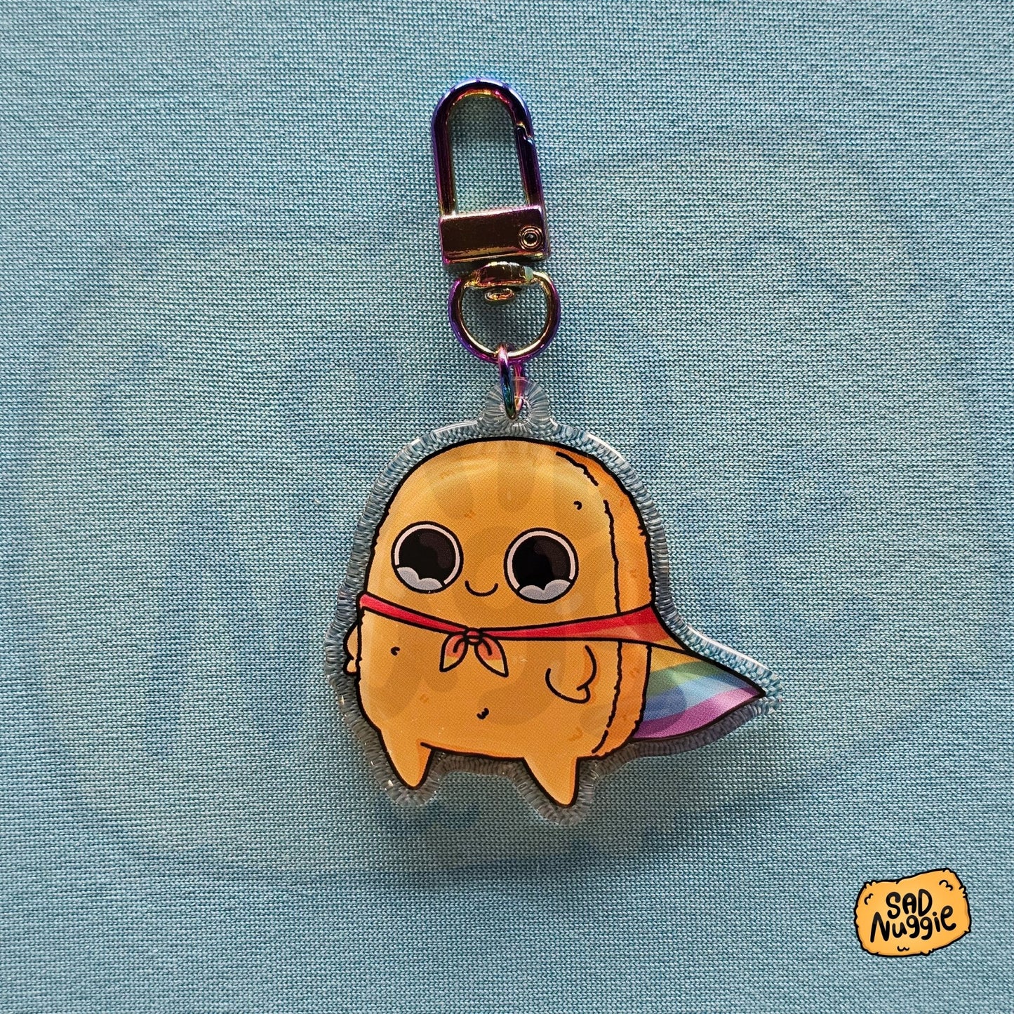 Sad Nuggie Pride Cape Epoxy Keychain