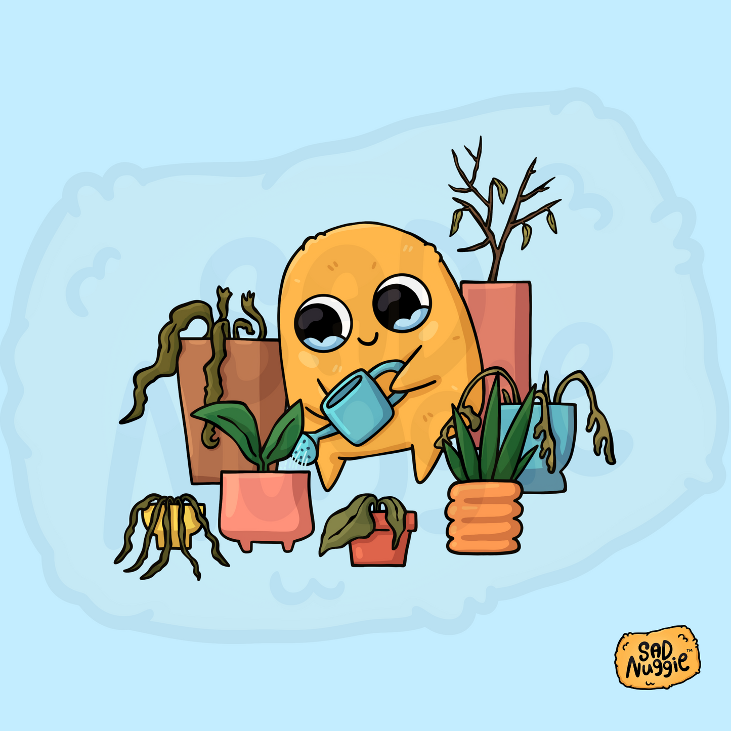 Sad Nuggie House Plants Sticker