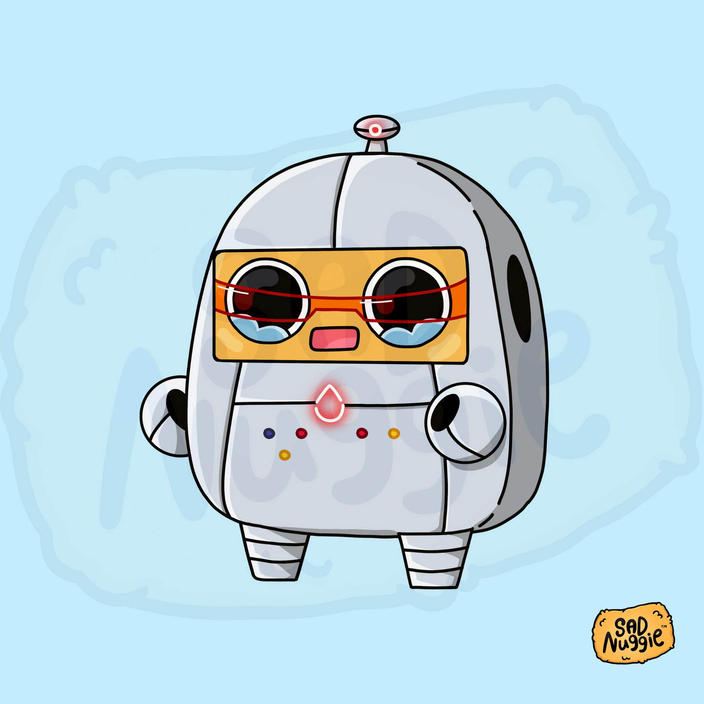 Sad Nuggie Robot Sticker