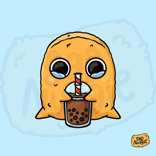 Sad Nuggie Bubble Tea Sticker