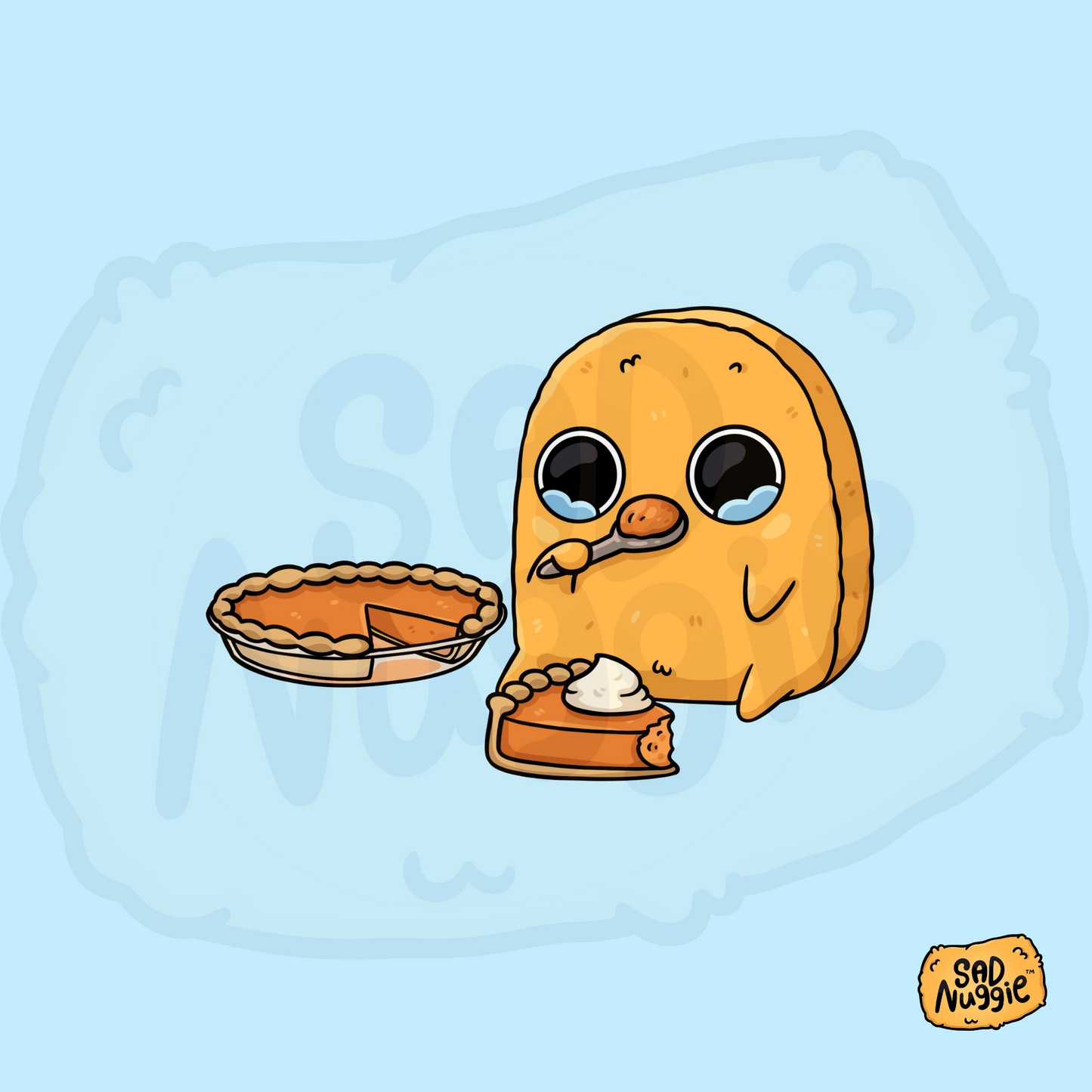 Sad Nuggie Pumpkin Pie Sticker