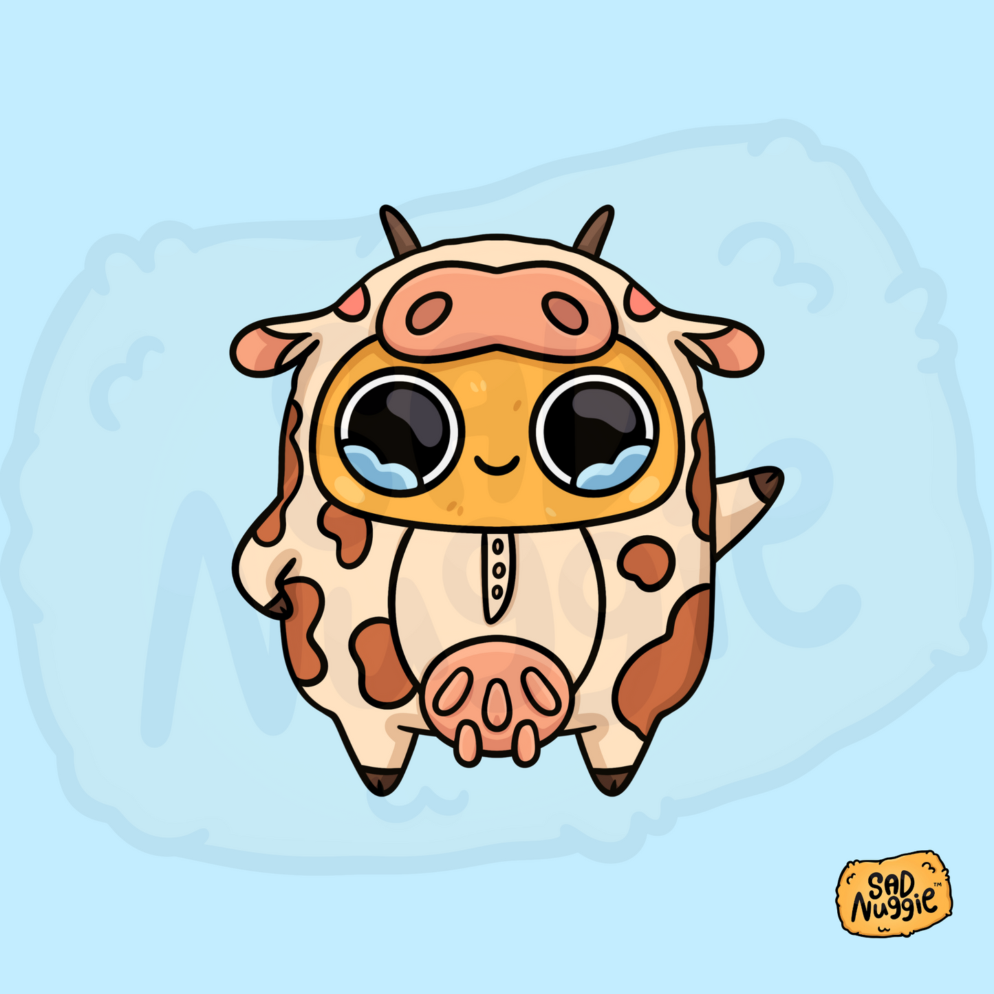 Sad Nuggie Cow Sticker