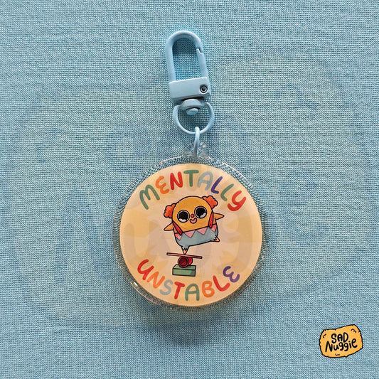 Sad Nuggie Mentally Unstable Epoxy Keychain