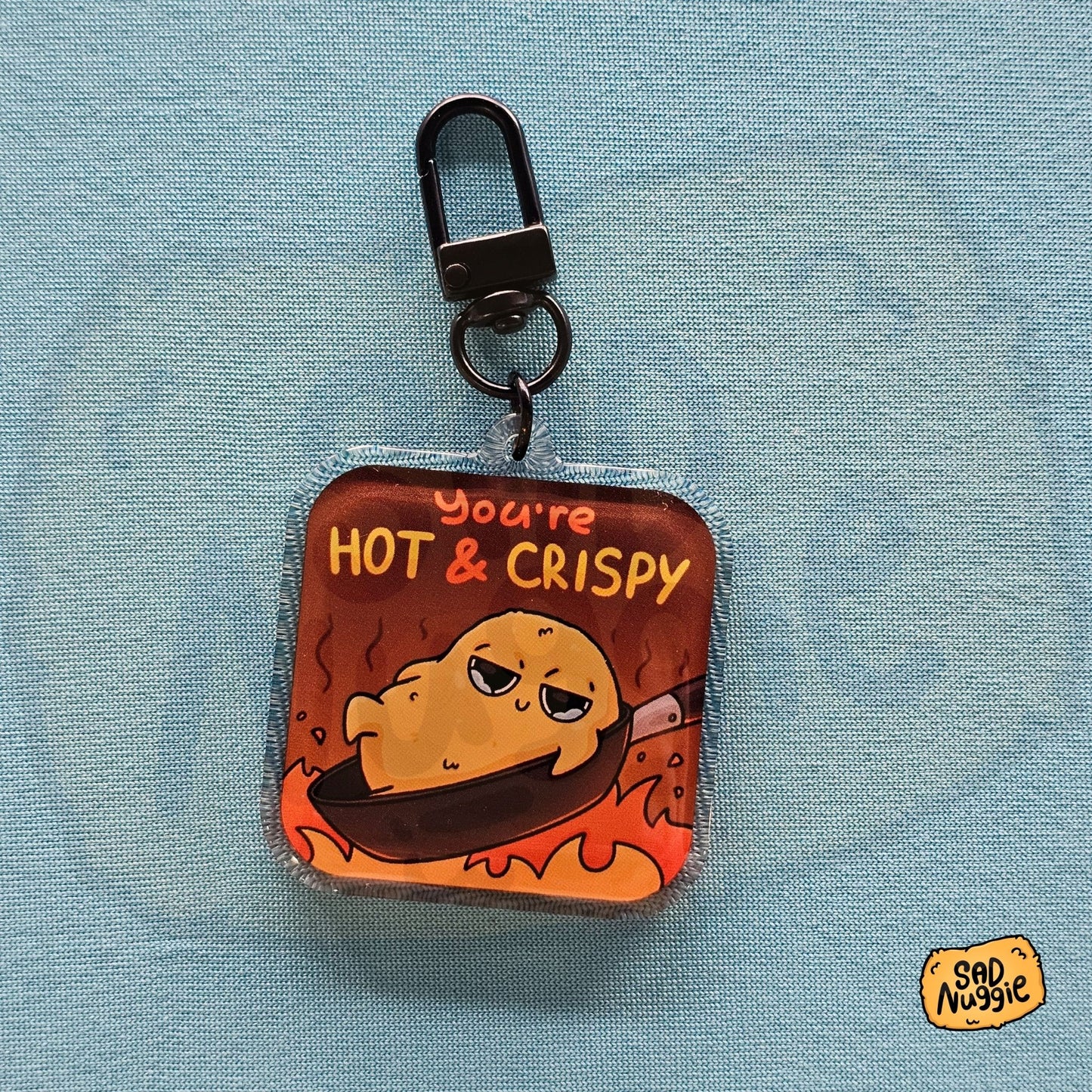 Sad Nuggie Hot n Crispy Epoxy Keychain