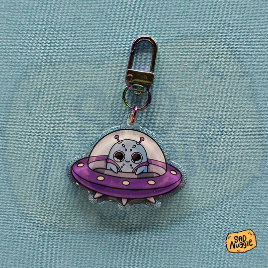 Sad Nuggie Alien Epoxy Keychain