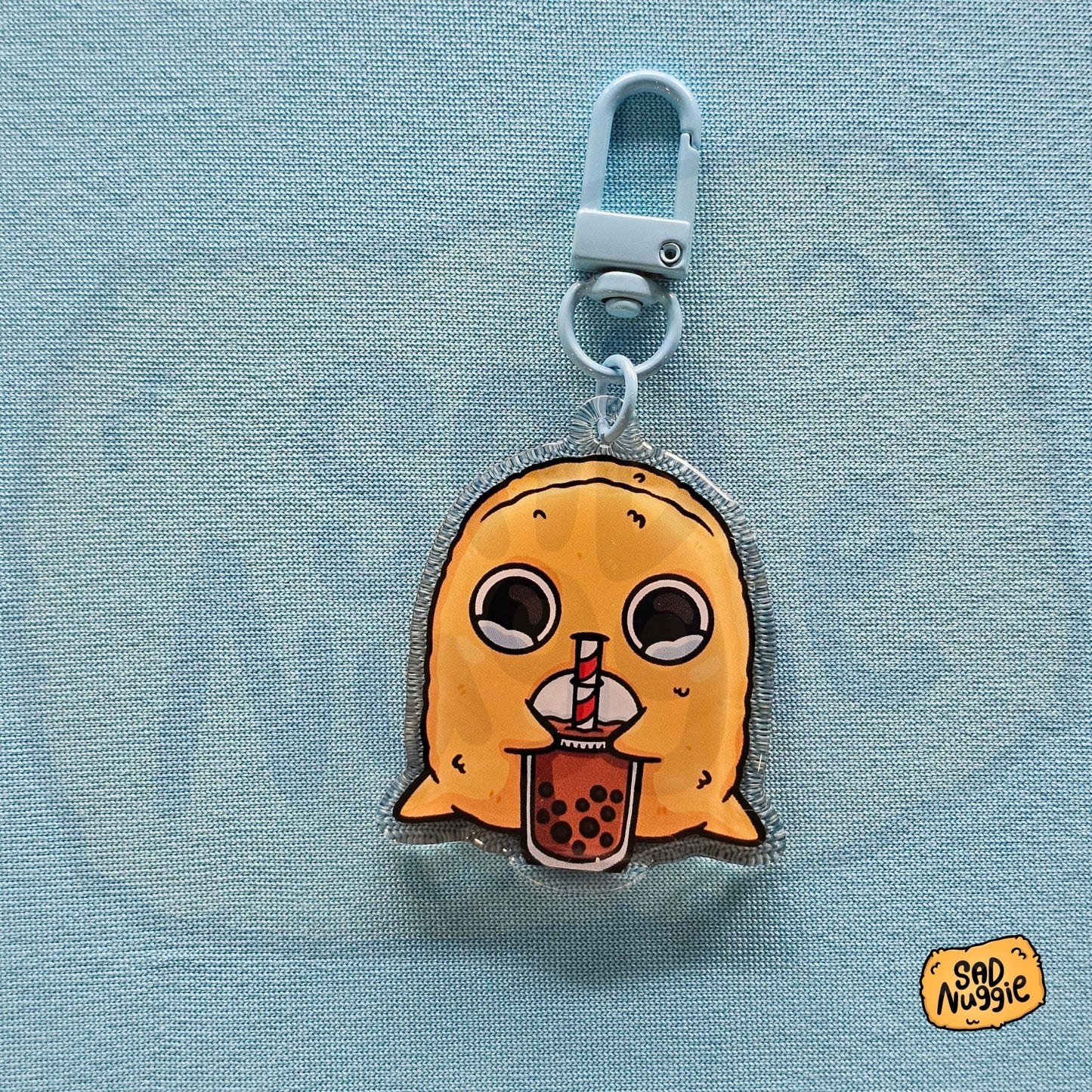 Sad Nuggie Boba Tea Epoxy Keychain