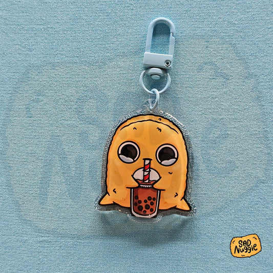 Sad Nuggie Boba Tea Epoxy Keychain