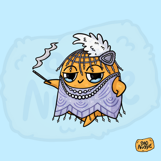 Sad Nuggie Flapper Sticker