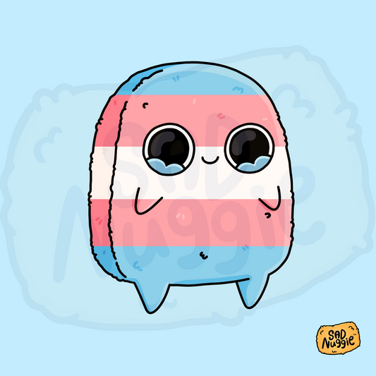 Sad Nuggie Trans Sticker