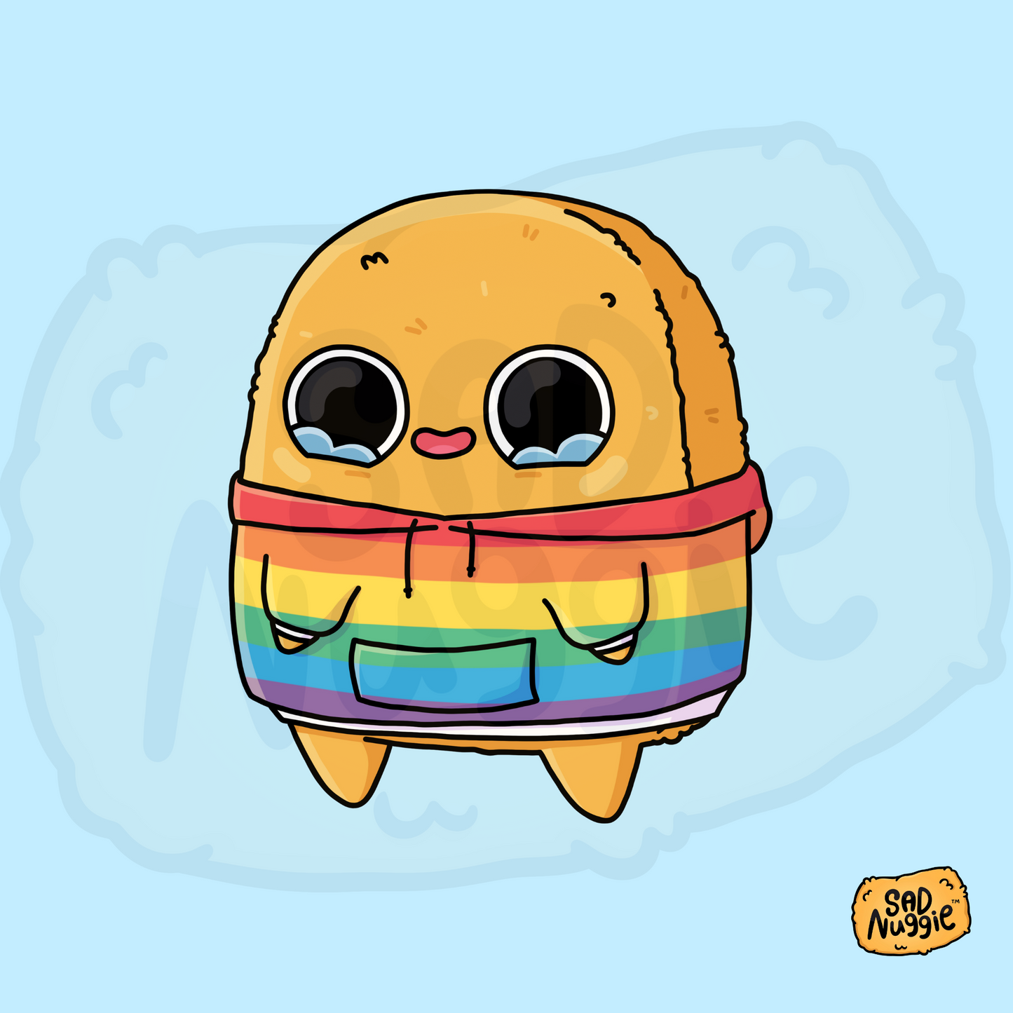 Sad Nuggie Pride Hoodie Sticker