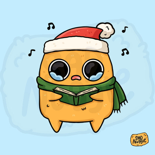 Sad Nuggie Caroling Sticker