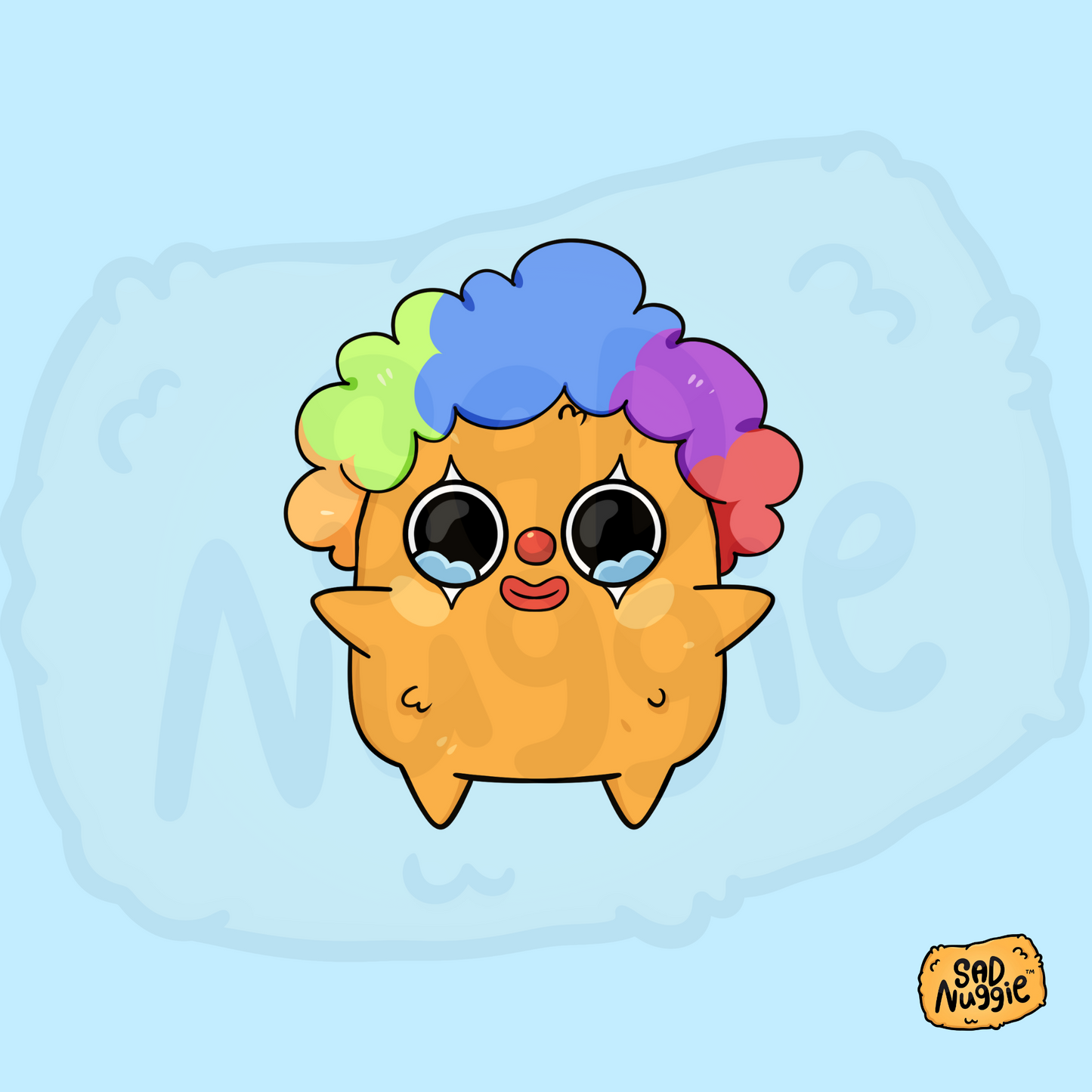 Sad Nuggie Clown Sticker